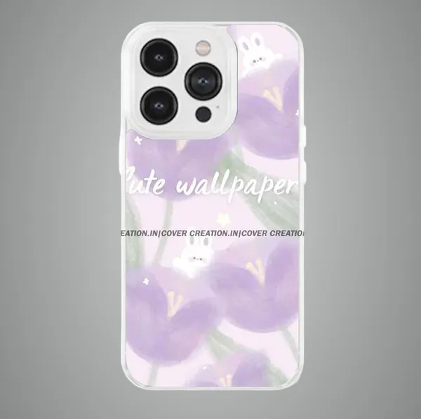 Off_white_&_Purple_Soft_TPU_&_Metal_Back_Cover_For_Mobile_Phone
