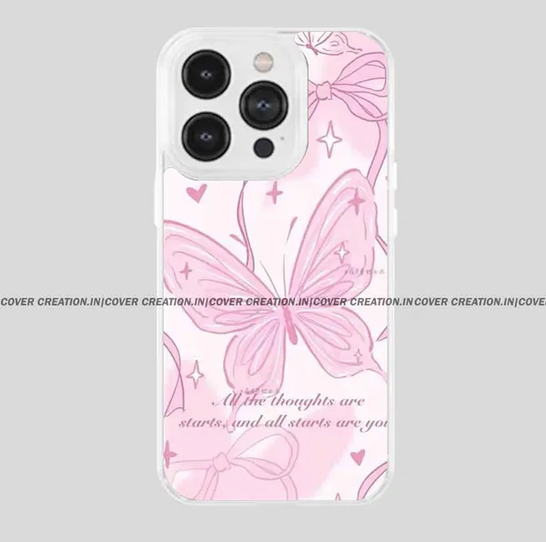 Off_white_&_Pink_Soft_TPU_&_Metal_Back_Cover_For_Mobile_Phone