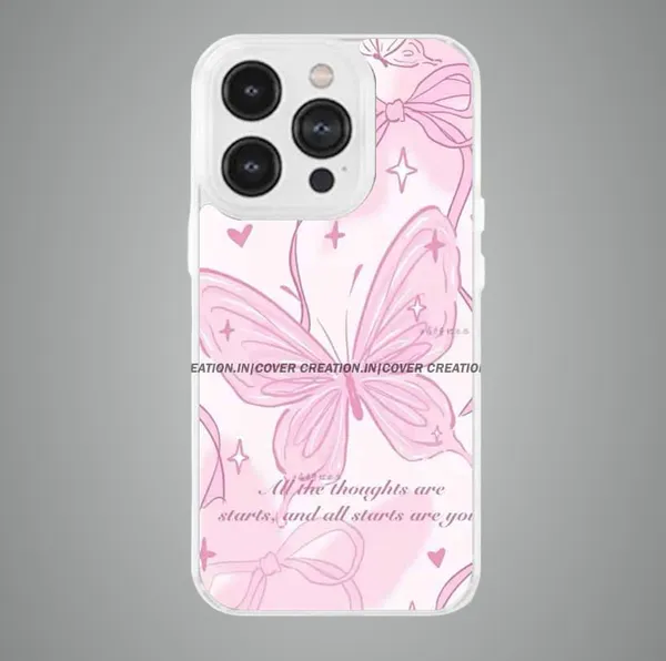 Off_white_&_Pink_Soft_TPU_&_Metal_Back_Cover_For_Mobile_Phone