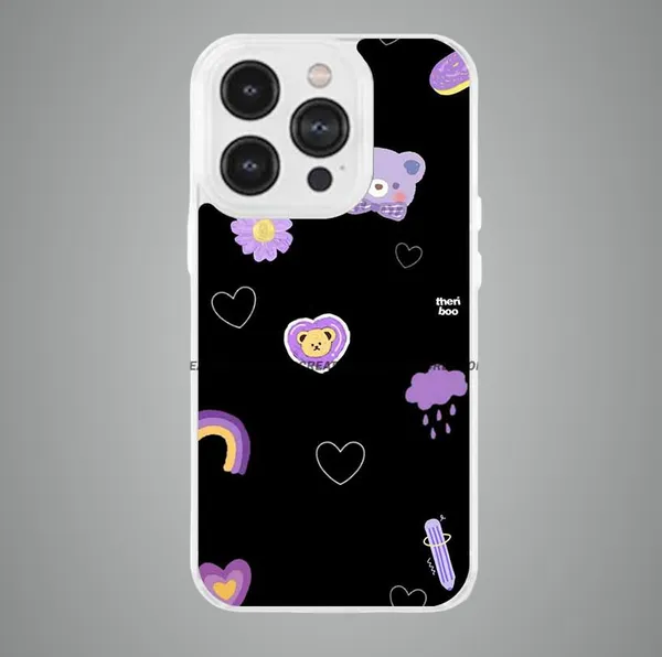 Black_&_Purple_Soft_TPU_&_Metal_Back_Cover_For_Mobile_Phone