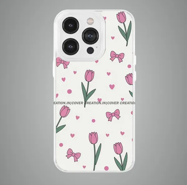 Off_white_&_Pink_Soft_TPU_&_Metal_Back_Cover_For_Mobile_Phone