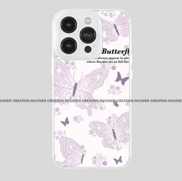 White_&_Purple_Soft_TPU_&_Metal_Back_Cover_For_Mobile_Phone