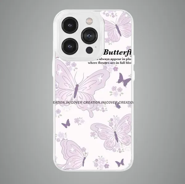 White_&_Purple_Soft_TPU_&_Metal_Back_Cover_For_Mobile_Phone