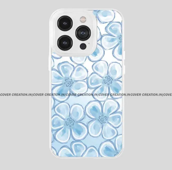 Blue_&_Off_white_Soft_TPU_&_Metal_Back_Cover_For_Mobile_Phone