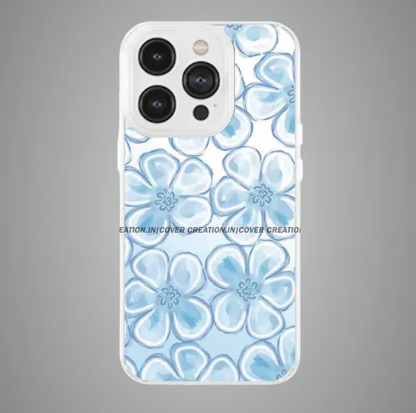 Blue_&_Off_white_Soft_TPU_&_Metal_Back_Cover_For_Mobile_Phone