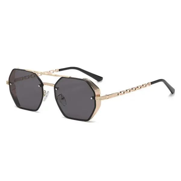 Black_And_Gold_Plastic_And_Metal_Sunglasses_For_Unisex
