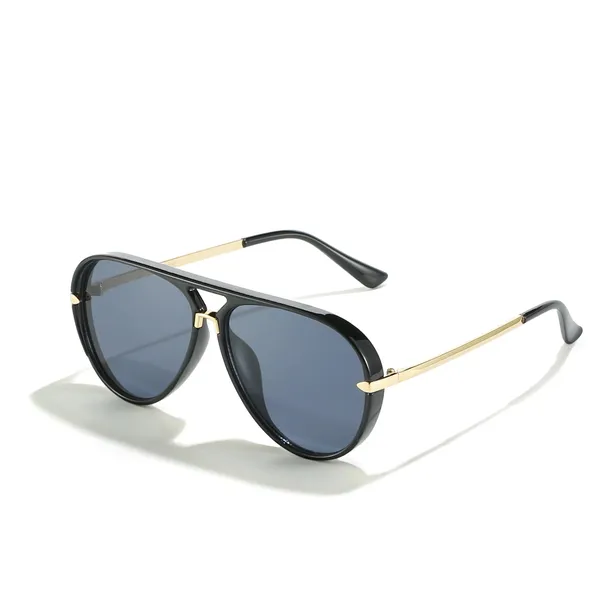 Black_And_Gold_Plastic_And_Metal_Sunglasses_For_Unisex
