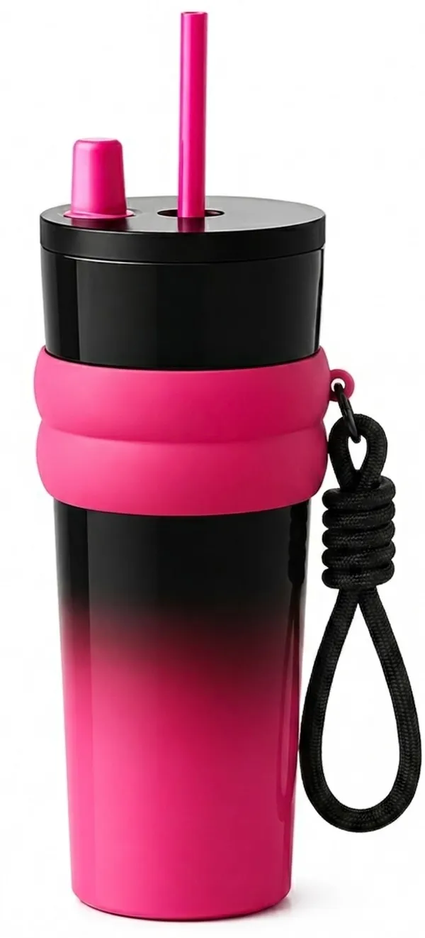Tumbler_710_Ml_SUS_316_Superior_Steel_Tumbler_Vacuum_Flask_Water_Gym_Bottle_Smooth_Red_and_Black_Color_Leak_Proof_Lid_with_Straw_Carrying_Rope_Sipper_Bottle_For_Tea_Coffe_Water_Insulated_Hold_and_Cold