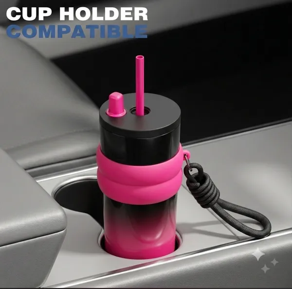 Tumbler_710_Ml_SUS_316_Superior_Steel_Tumbler_Vacuum_Flask_Water_Gym_Bottle_Smooth_Red_and_Black_Color_Leak_Proof_Lid_with_Straw_Carrying_Rope_Sipper_Bottle_For_Tea_Coffe_Water_Insulated_Hold_and_Cold