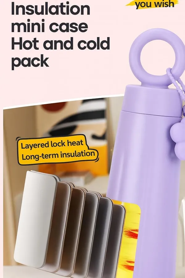 New_Fashion_Stainless_Steel_316_Insulated_Tumbler_Water_Bottle_450ml_for_Girls_Leak_Proof_Thermos_Flask_Ring_Handle_With_Flower_Charm_Cute_Light_Purple_Travel_Coffee_Mug_Gift_Hot_and_Cold_Bottle