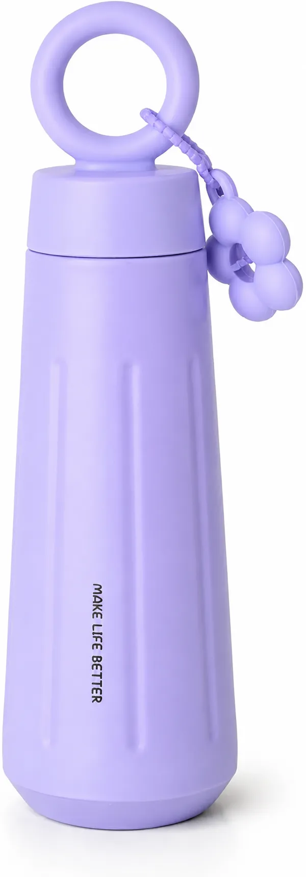New_Fashion_Stainless_Steel_316_Insulated_Tumbler_Water_Bottle_450ml_for_Girls_Leak_Proof_Thermos_Flask_Ring_Handle_With_Flower_Charm_Cute_Light_Purple_Travel_Coffee_Mug_Gift_Hot_and_Cold_Bottle