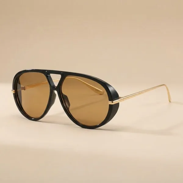 Black_And_Gold_Plastic_Sunglasses_For_Unisex