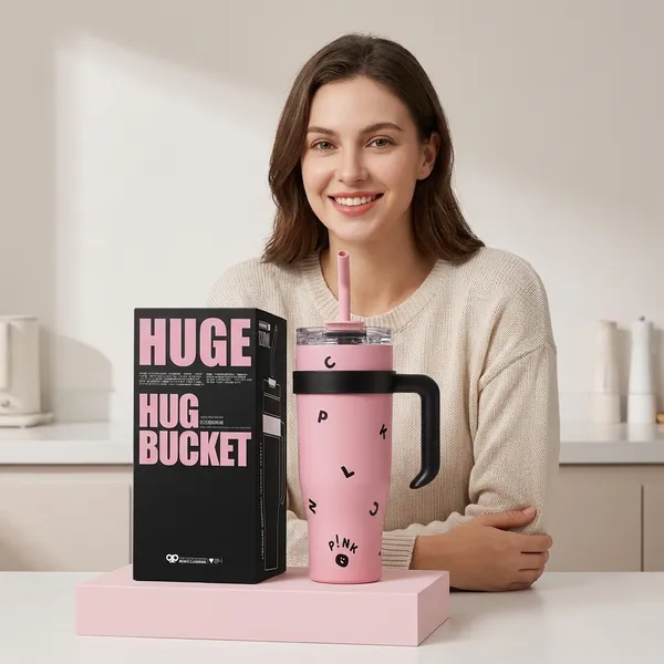 Pink_black_large_capacity_insulated_tumbler_40oz_1200_ml_Car_Mug_Water_Bottle_with_handle_and_straw
