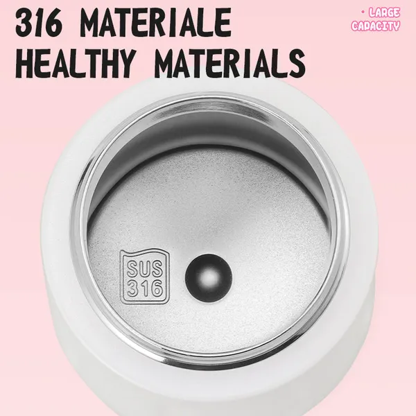 Lapocci_Cute_Stainless_Steel_316_Insulated_Tumbler_Water_Bottle_450ml_for_Girls_Leak_Proof_Thermos_Flask_Ring_Handle_With_Flower_Charm_Cute_White_Travel_Coffee_Mug_Gift_Hot_and_Cold_Bottle