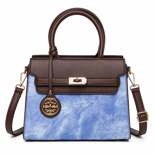 Blue_Florenza_Structured_Satchel_Handbag_Mall_2_Compartments_3_Inner_For_Women