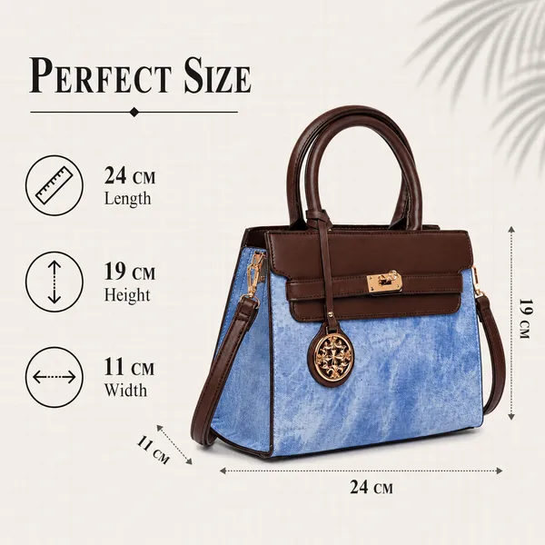 Blue_Florenza_Structured_Satchel_Handbag_Mall_2_Compartments_3_Inner_For_Women