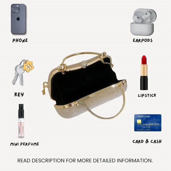 Gold_Luna_S_Evening_Clutch_Purse_Structured_Sling_Party_Dinner_For_Women