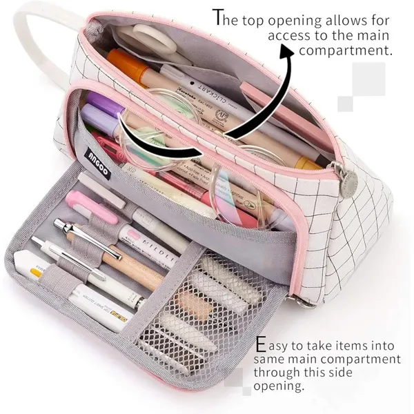 White_Aesthetic_Korean_Pencil_Case_College_Students_Girls_Large_Capacity_Pencil_For_Women