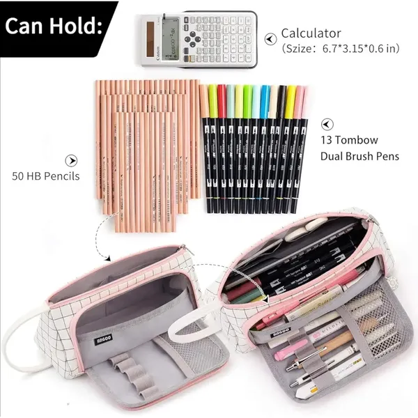 White_Aesthetic_Korean_Pencil_Case_College_Students_Girls_Large_Capacity_Pencil_For_Women