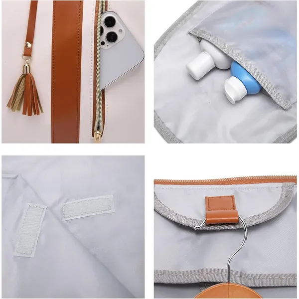 Beige_Foldable_Duffle_Bag_Travel_Convertible_Carry_On_Large_Size_Garments_For_Women