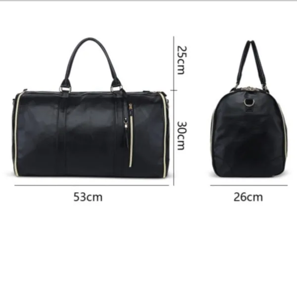 Black_Foldable_Duffle_Bag_Travel_Convertible_Carry_On_Large_Size_Garments_For_Women