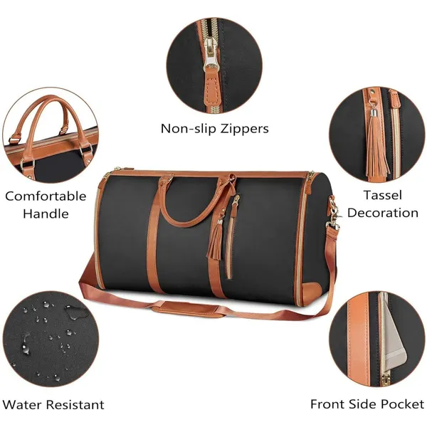 Brown_Foldable_Duffle_Bag_Travel_Convertible_Carry_On_Large_Size_Garments_For_Women