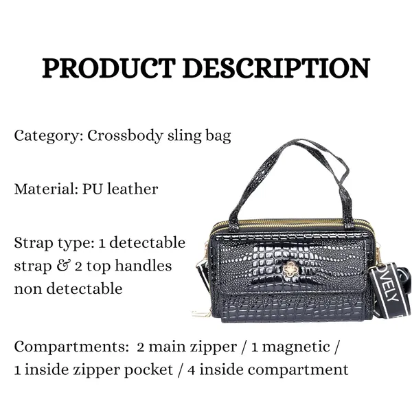 Black_Crococharm_Pu_Leather_Mini_Sling_Bag_Mini_Crossbody_Dual_For_Women
