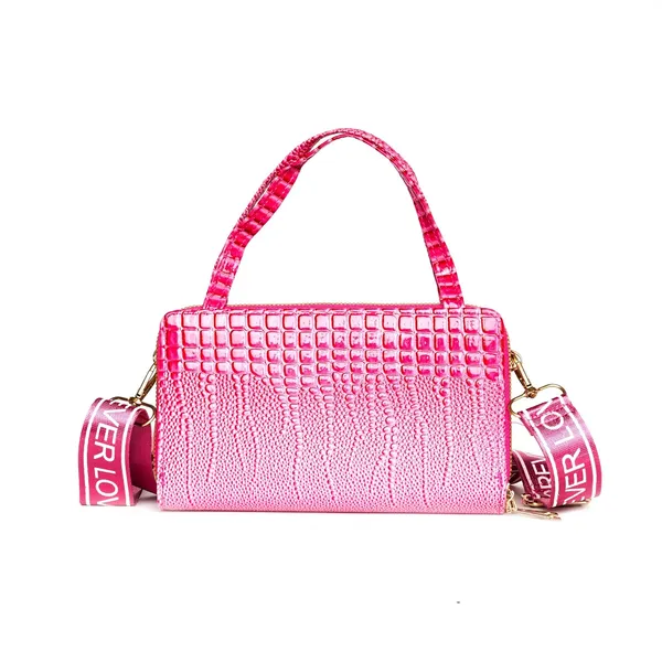Hot_Pink_Crococharm_Pu_Leather_Mini_Sling_Bag_Mini_Crossbody_Dual_For_Women