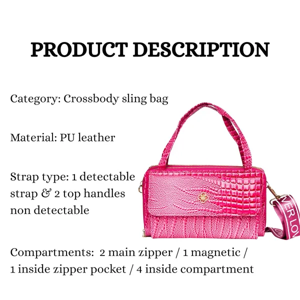 Hot_Pink_Crococharm_Pu_Leather_Mini_Sling_Bag_Mini_Crossbody_Dual_For_Women