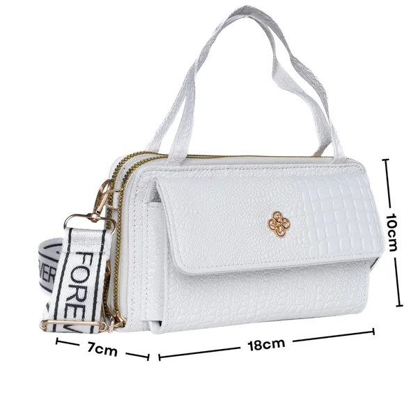 White_Crococharm_Pu_Leather_Mini_Sling_Bag_Mini_Crossbody_Dual_For_Women