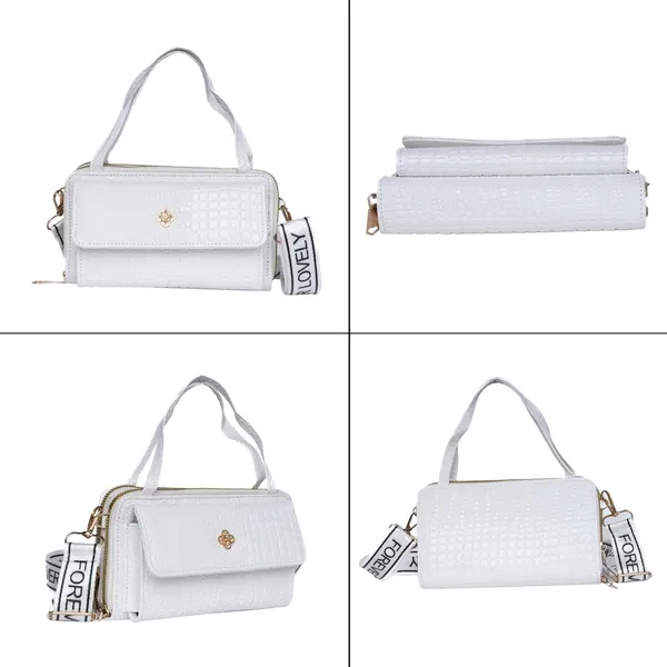 White_Crococharm_Pu_Leather_Mini_Sling_Bag_Mini_Crossbody_Dual_For_Women