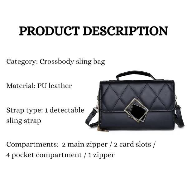 Black_Mini_Sling_Bag_Crossbody_Quilted_Pu_Leather_Purse_Dual_For_Women