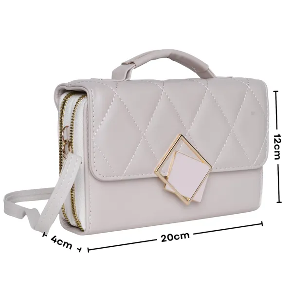 Grey_Mini_Sling_Bag_Crossbody_Quilted_Pu_Leather_Purse_Dual_For_Women