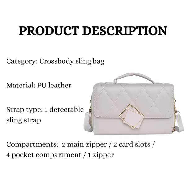 Grey_Mini_Sling_Bag_Crossbody_Quilted_Pu_Leather_Purse_Dual_For_Women