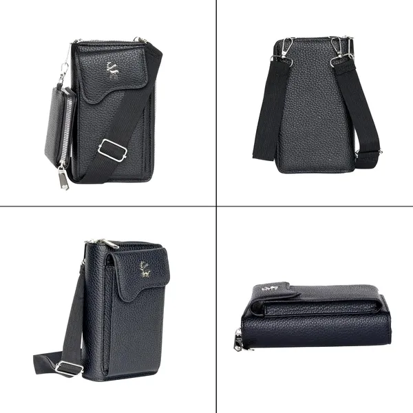 Black_Pu_Leather_Crossbody_Sling_Bag_Coin_Pouch_Detachable_For_Women
