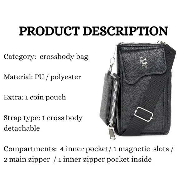 Black_Pu_Leather_Crossbody_Sling_Bag_Coin_Pouch_Detachable_For_Women