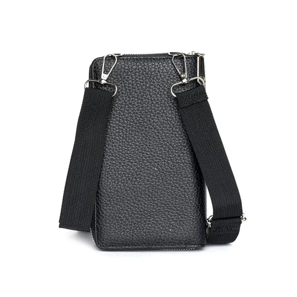 Black_Pu_Leather_Crossbody_Sling_Bag_Coin_Pouch_Detachable_For_Women