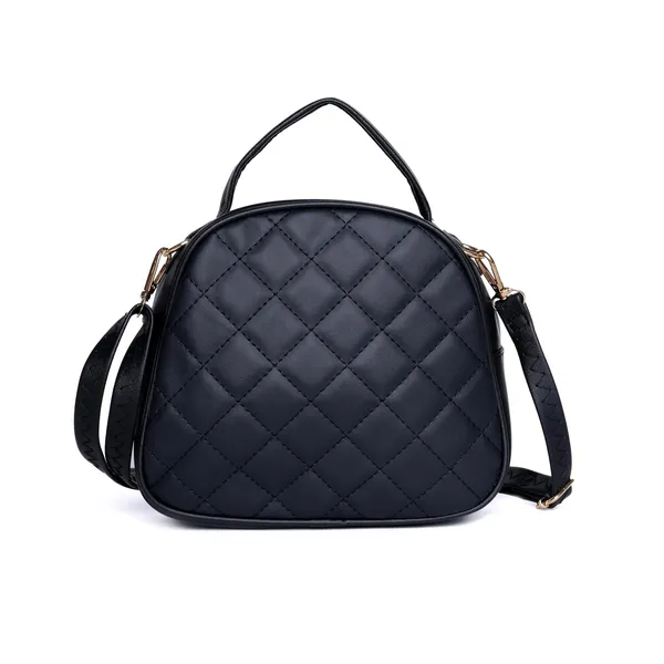 Black_Aria_Quilted_Ling_Bag_Compact_Pu_Leather_Handbag_Adjustable_For_Women