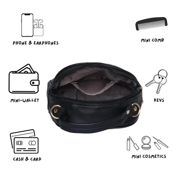 Black_Aria_Quilted_Ling_Bag_Compact_Pu_Leather_Handbag_Adjustable_For_Women