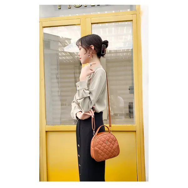 Brown_Aria_Quilted_Ling_Bag_Compact_Pu_Leather_Handbag_Adjustable_For_Women