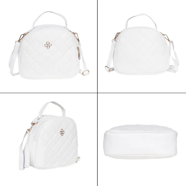 White_Aria_Quilted_Ling_Bag_Compact_Pu_Leather_Handbag_Adjustable_For_Women