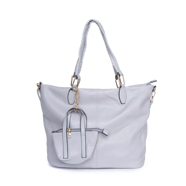 Grey_Duocharm_Trapezoid_Tote_Bag_Spacious_Shoulder_Handbag_Mini_For_Women