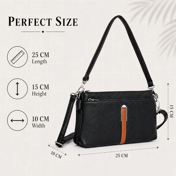 Black_Tri_Section_Sling_Bag_1_Main_Compartment_3_For_Women