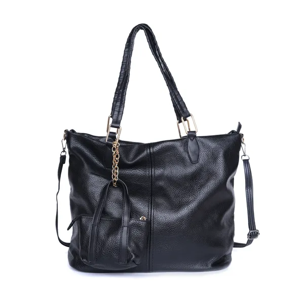 Black_Duocharm_Trapezoid_Tote_Bag_Spacious_Shoulder_Handbag_Mini_For_Women