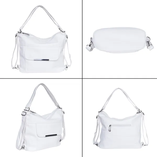 White_Versahobo_2_1_Convertible_Handbag_Backpack_2_Main_Compartments_For_Women