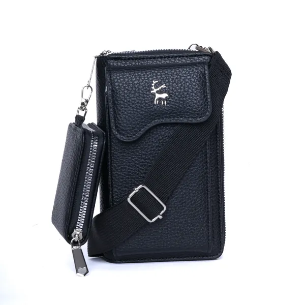 Black_Pu_Leather_Crossbody_Sling_Bag_Coin_Pouch_Detachable_For_Women