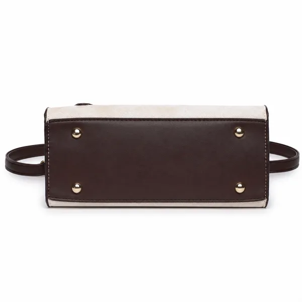 Beige_Florenza_Structured_Satchel_Handbag_Mall_2_Compartments_3_Inner_For_Women