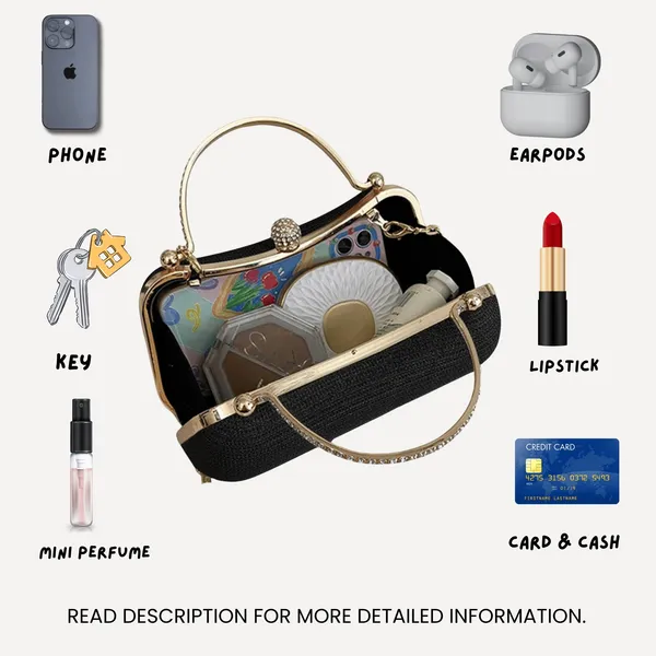 SANTORINI_Luna_Womens_evening_clutch_Purse_|_Structured_sling_for_women_for_Party,Dinner,Wedding_etc_|_fancy_womens_clutch