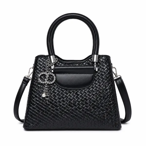 Black_Vexa_Textured_Satchel_Handbag_3_Compartments_Mini_Top_Handle_Bag_For_Women