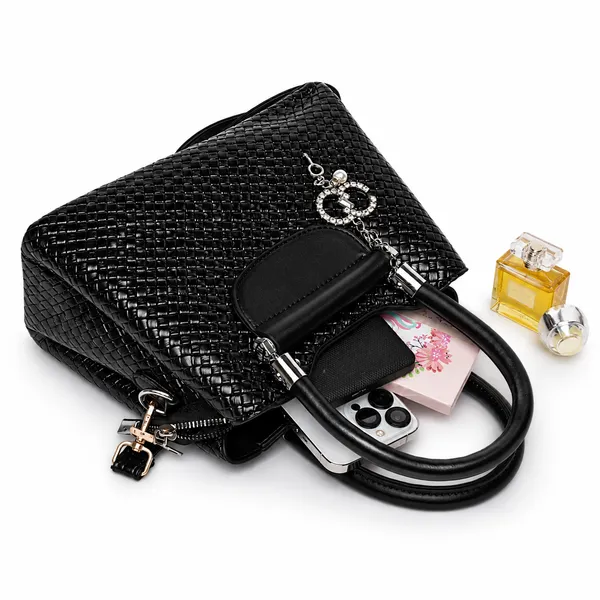 Black_Vexa_Textured_Satchel_Handbag_3_Compartments_Mini_Top_Handle_Bag_For_Women